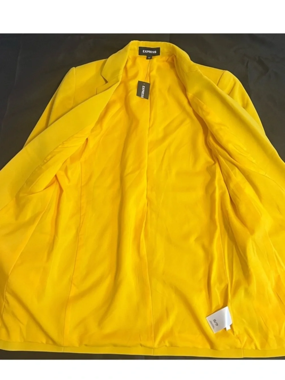 EXPRESS Canary Yellow Open Front Blazer Jacket - Picture 3 of 4